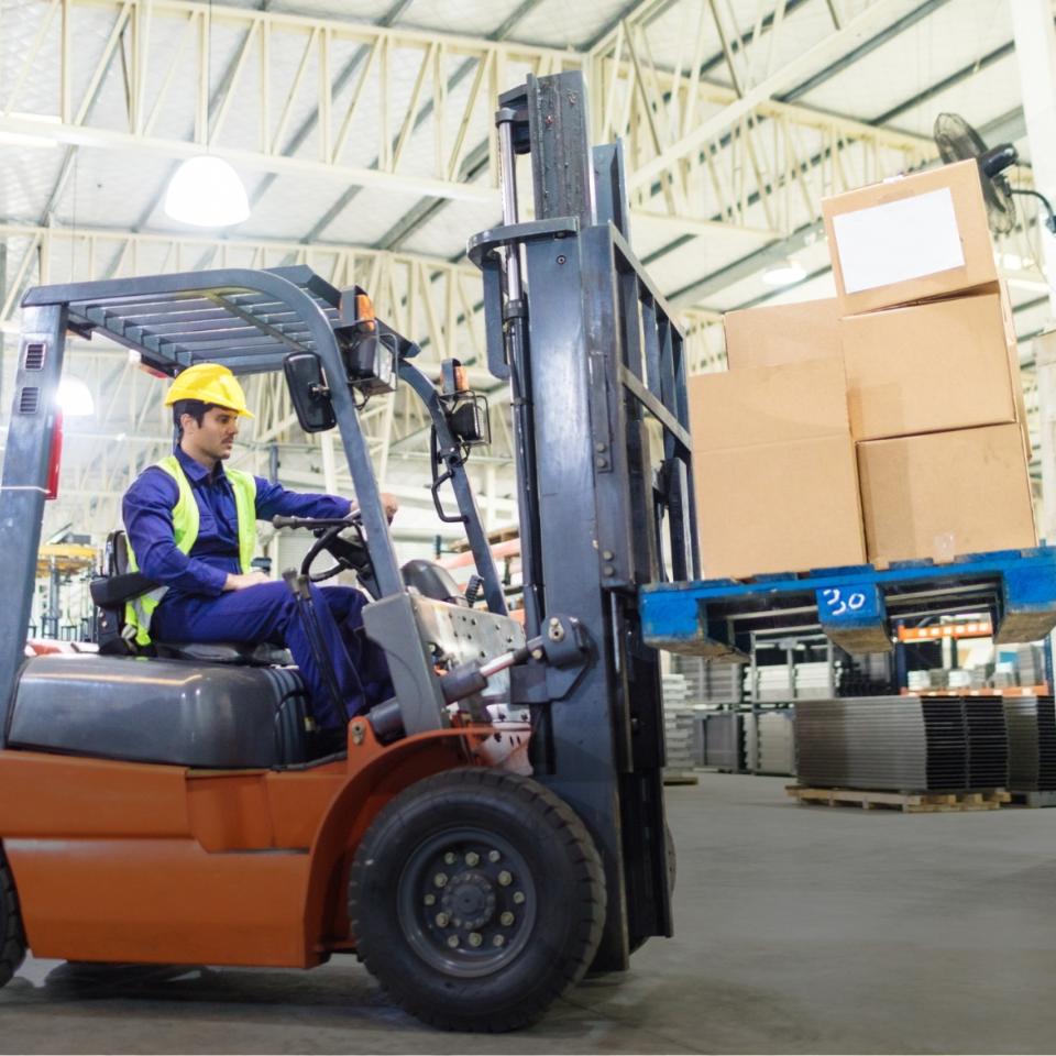 Area of forklift and lifting gear